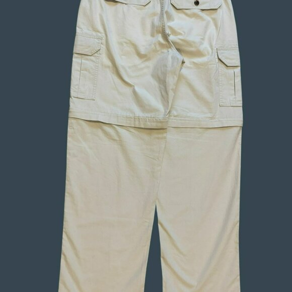 L.L. Bean Mens White Cotton Convertible Cargo Pants Size 32x29 - Picture 3 of 6